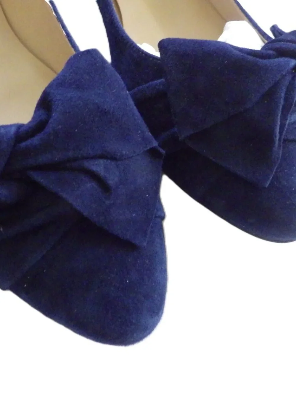 Talbots Edison Wrap Bow Flat/ Indigo Blue/ Suede Leather/ 9N